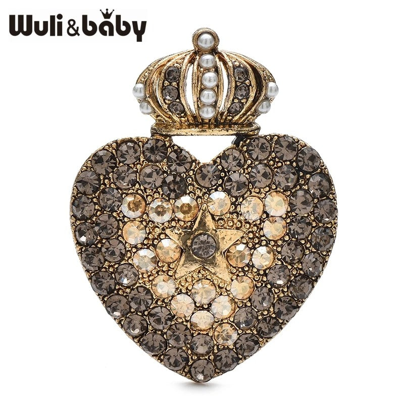 Heart Brooches Rhinestone Love Brooch