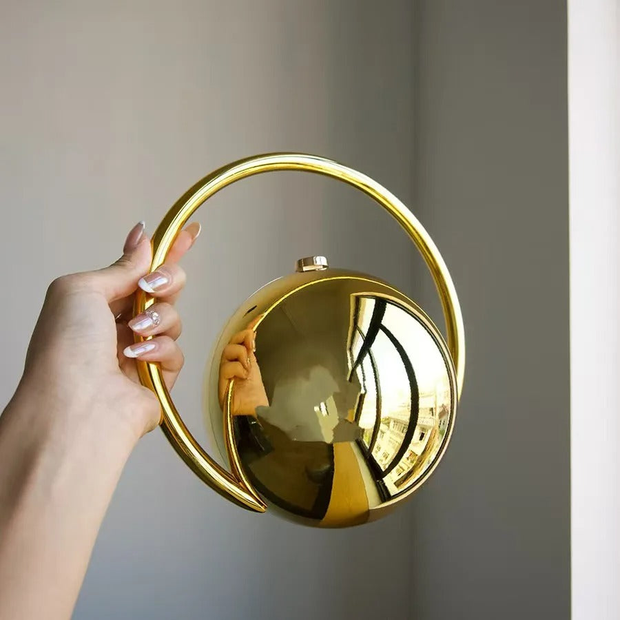 Gold Acrylic Round Ball Hand Bag