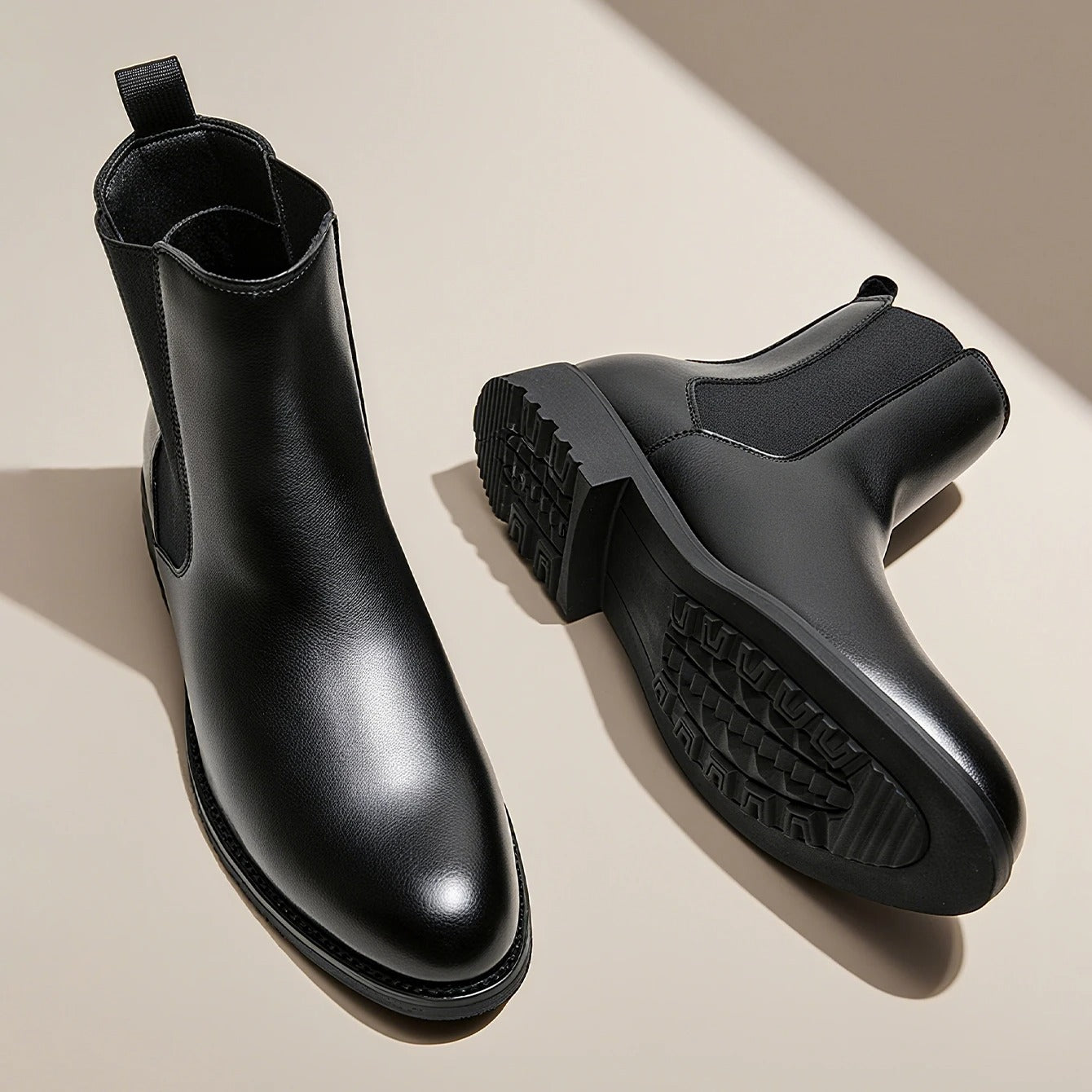 Men's Leather Formal ShClassic Designer Men Chelsea Boots Slip On Pointed Toe Luxury Middle Ankle Short Leather Boots oes Classic Office Social Shoes
