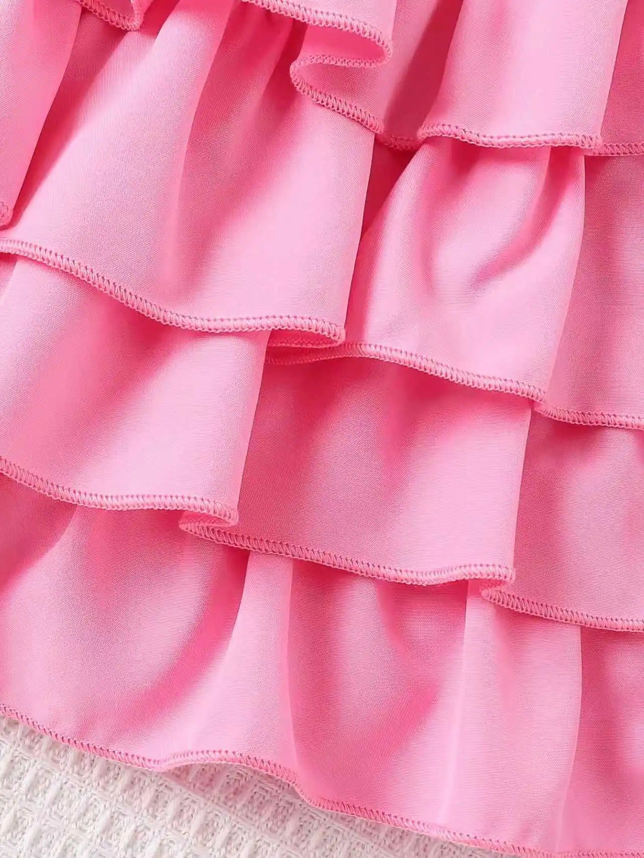 Toddler Girl Black & Pink Floral 3pcs Set Halter Top + Tiered Skirt + Matching Hat Kids Party Dress Set