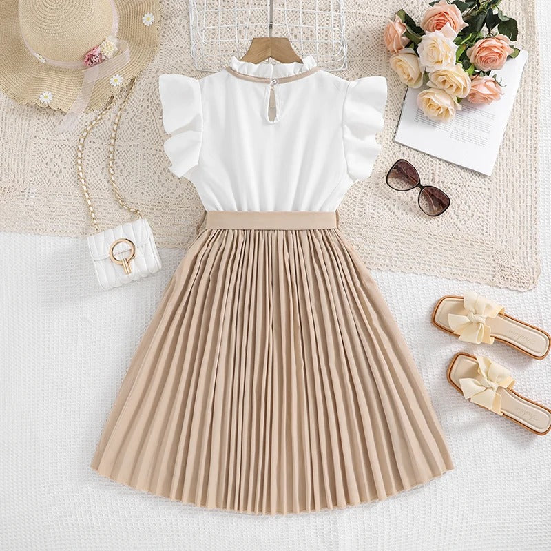 Skirt &amp;Bow tie Preppy Style Elegant Birthday Party Clothes For 8-12 Years
