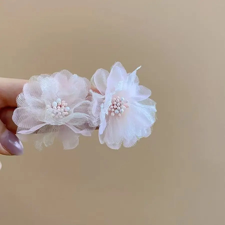 fairy flower earrings with mesh