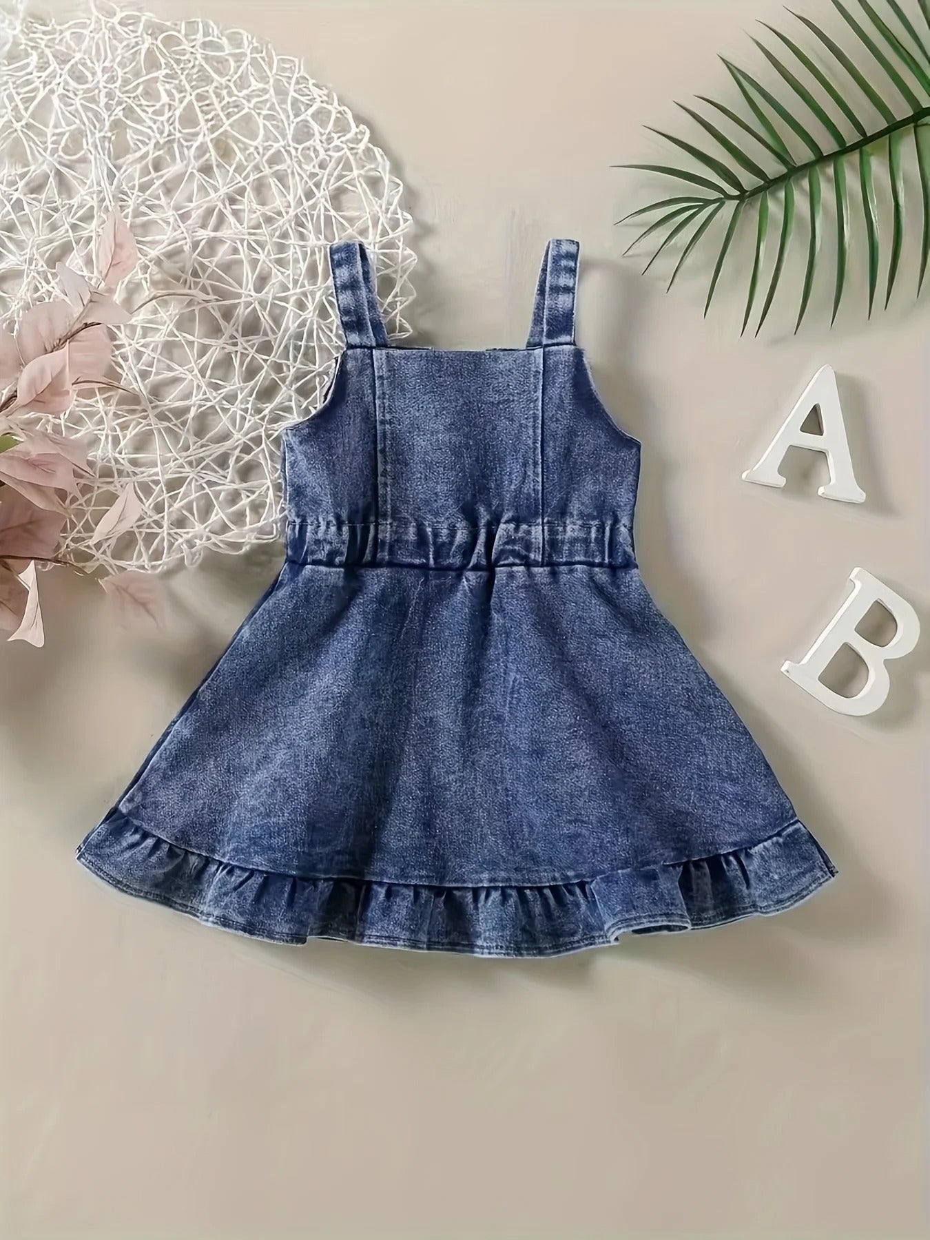 Girl's Denim Romper Dress