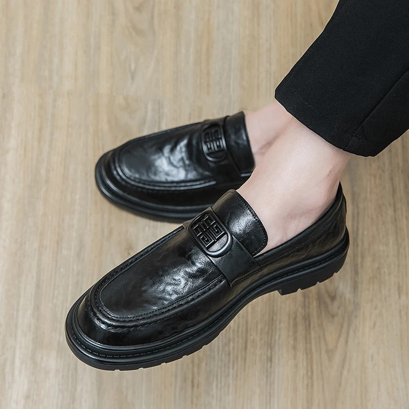 Cross-legged leather shoes men's leather formal business