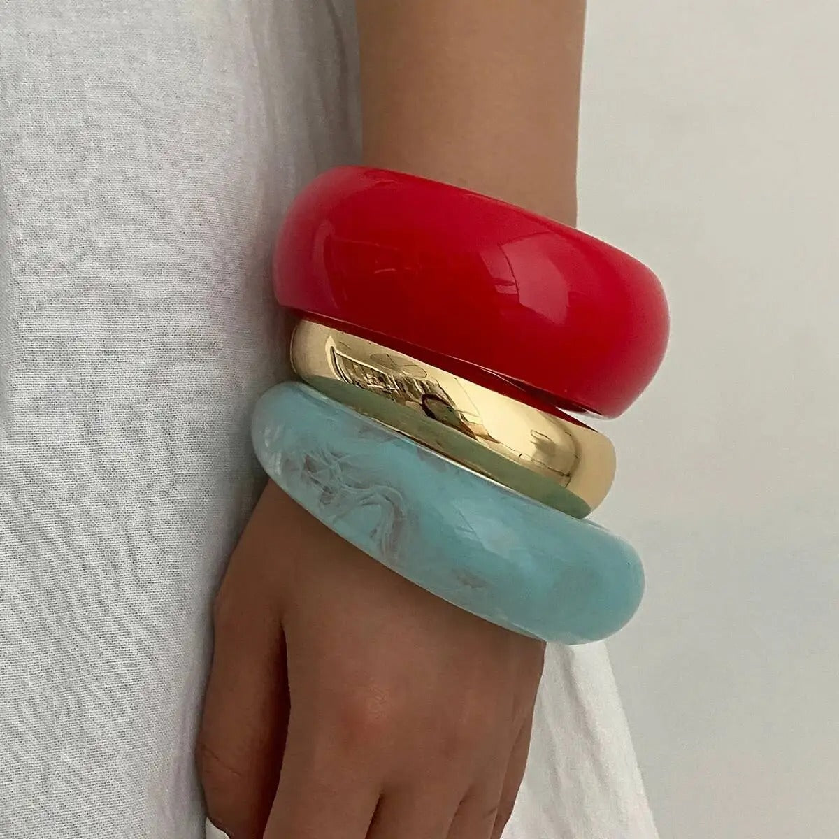 Geometric Metal Wide Bracelet