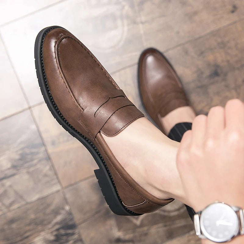 New soft leather breathable leather shoes men Europe station casual British