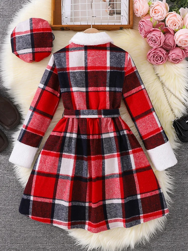 Checkered Dress Hat Two Piece Set.