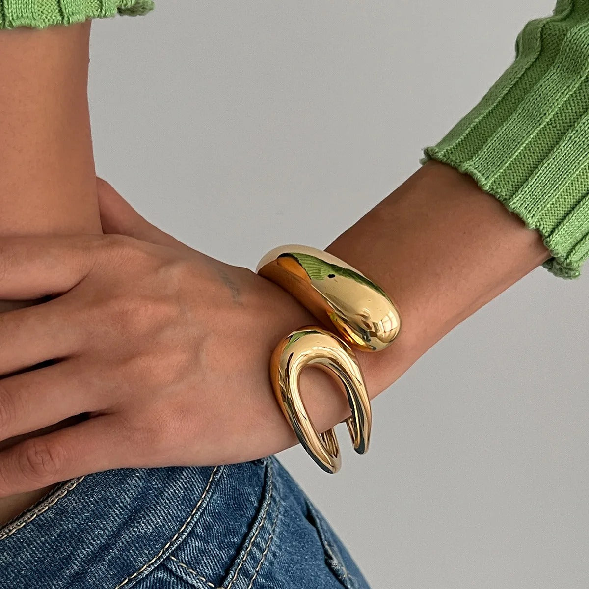 Open Cuff Twisted Bracelets Grunge Jewelry Men.