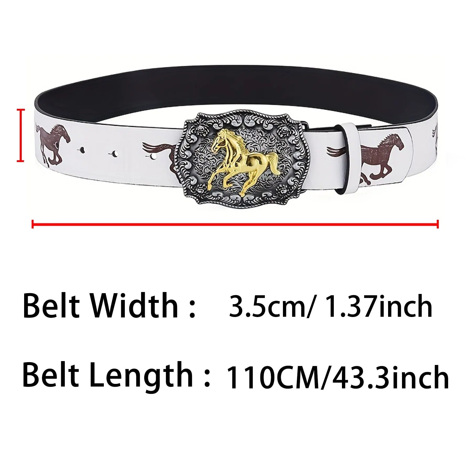 Galloping Horse Buck Head Belt