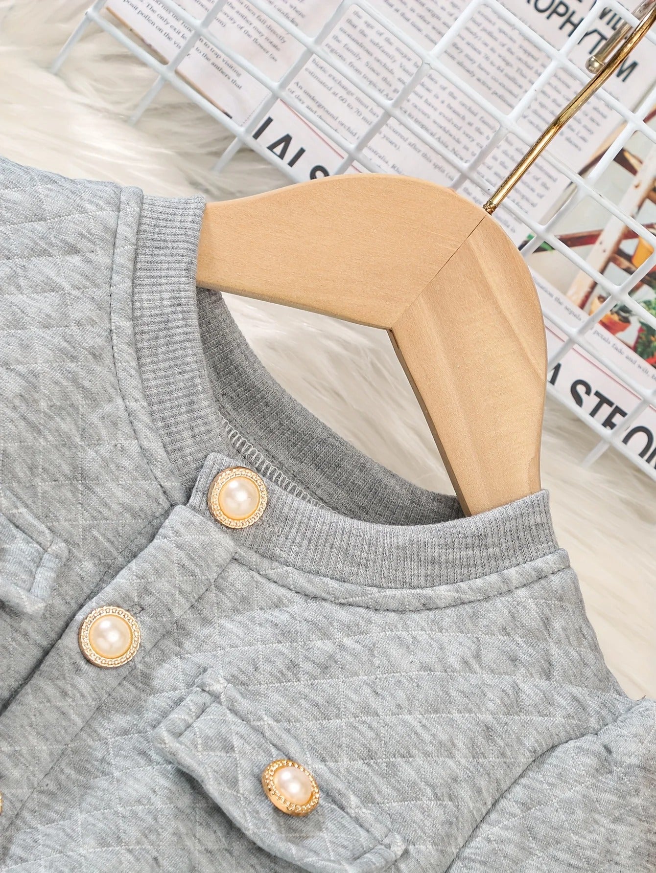 A Long-Sleeved Princess Dress with A Round Neck