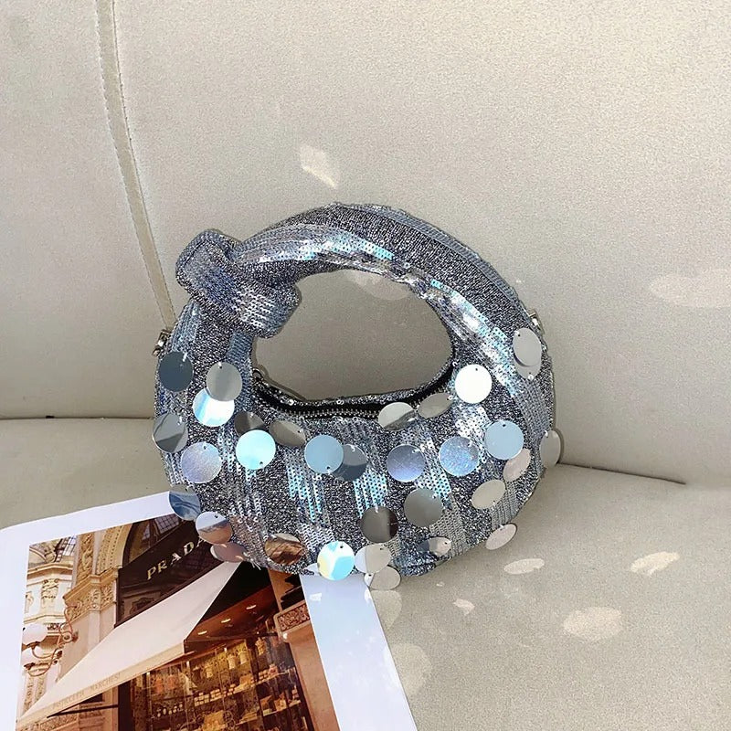 Mini Exquisite Clouds Shiny Luxury Sequins Moon Dumpling Bag