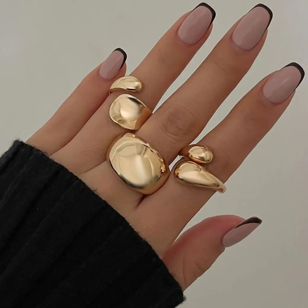 Gold Silver Color Metal Knuckle Joint Ring Jewelry.
