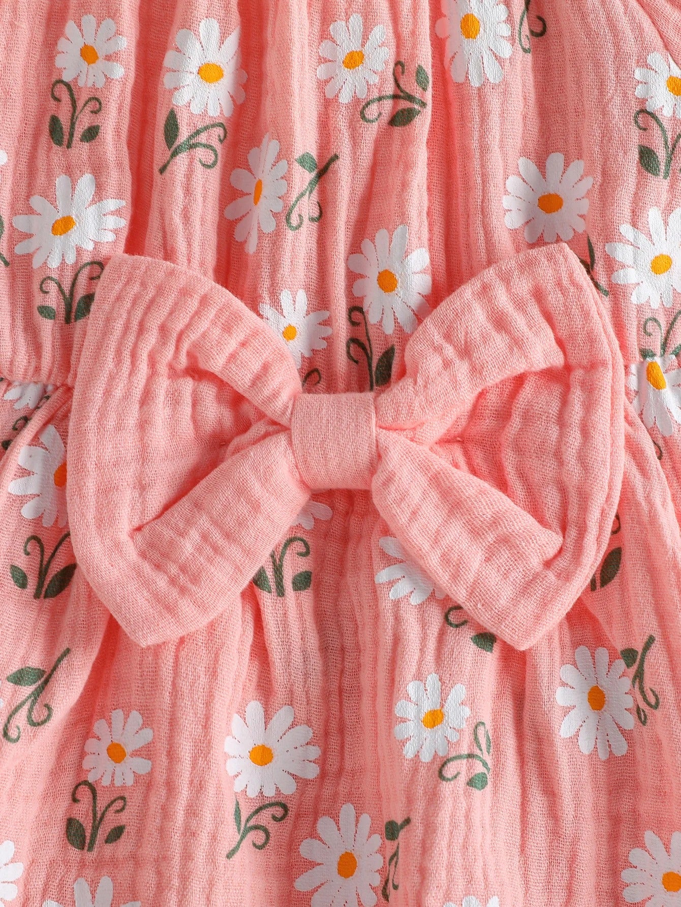 Rompers Dress Daisy Print Short Sleeve Jumpsuits Clothes Bodysuits +Headband.