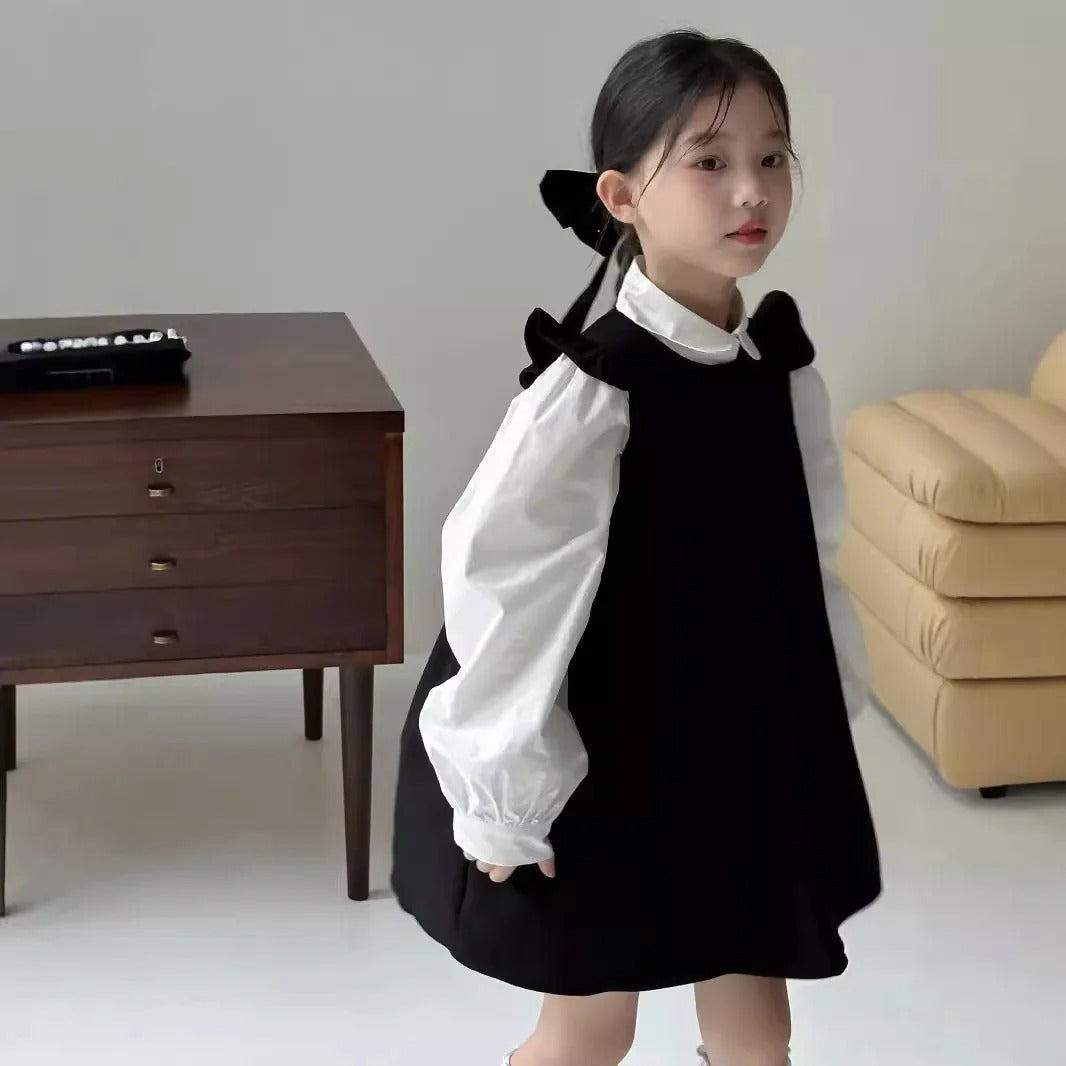 spring Kids Girls splicing shirt Princess Teenager