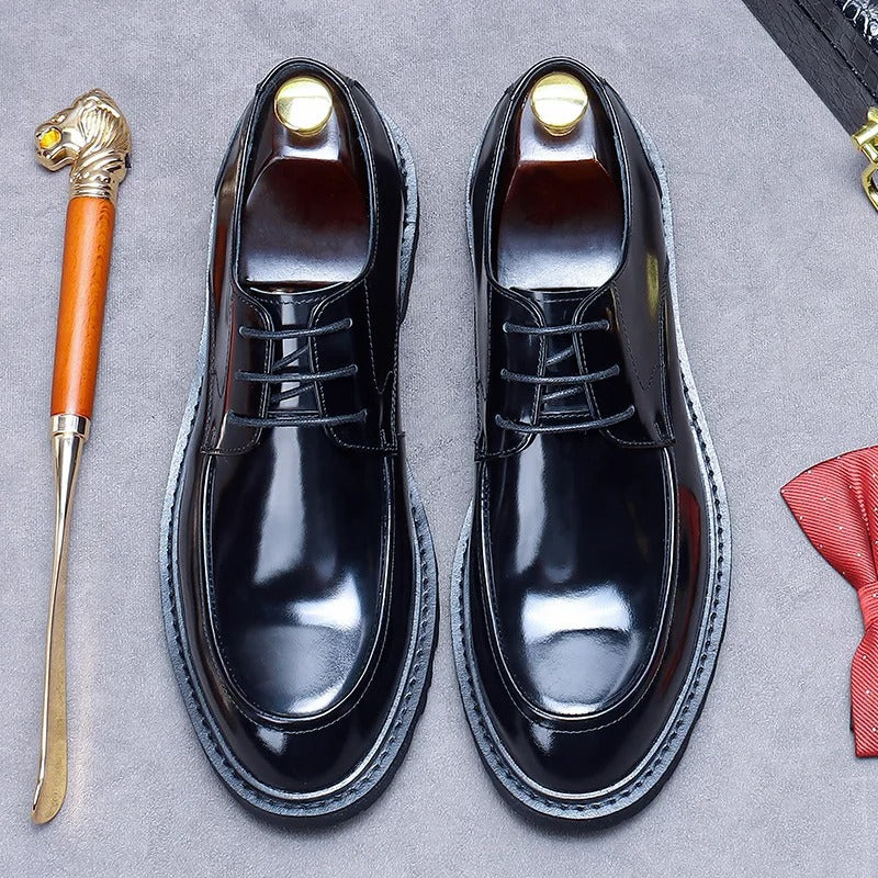 Thick-Soled Increased Cowhide Business Casual Shoes Men's