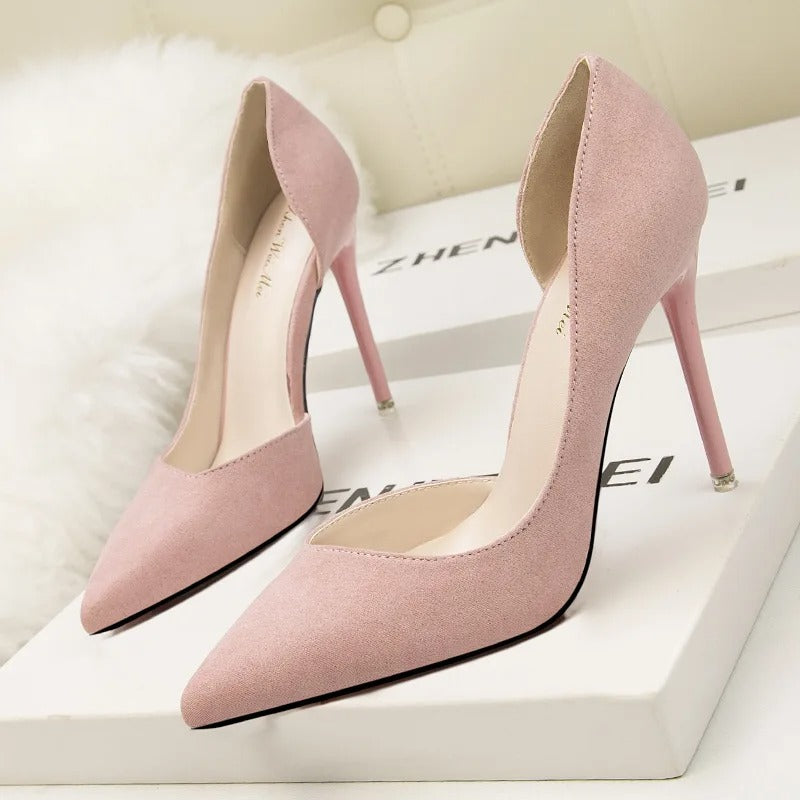 Pointed Toe Office Stiletto Women Shoes Party Heels 10 cm Hollow Female Shoes Sexy