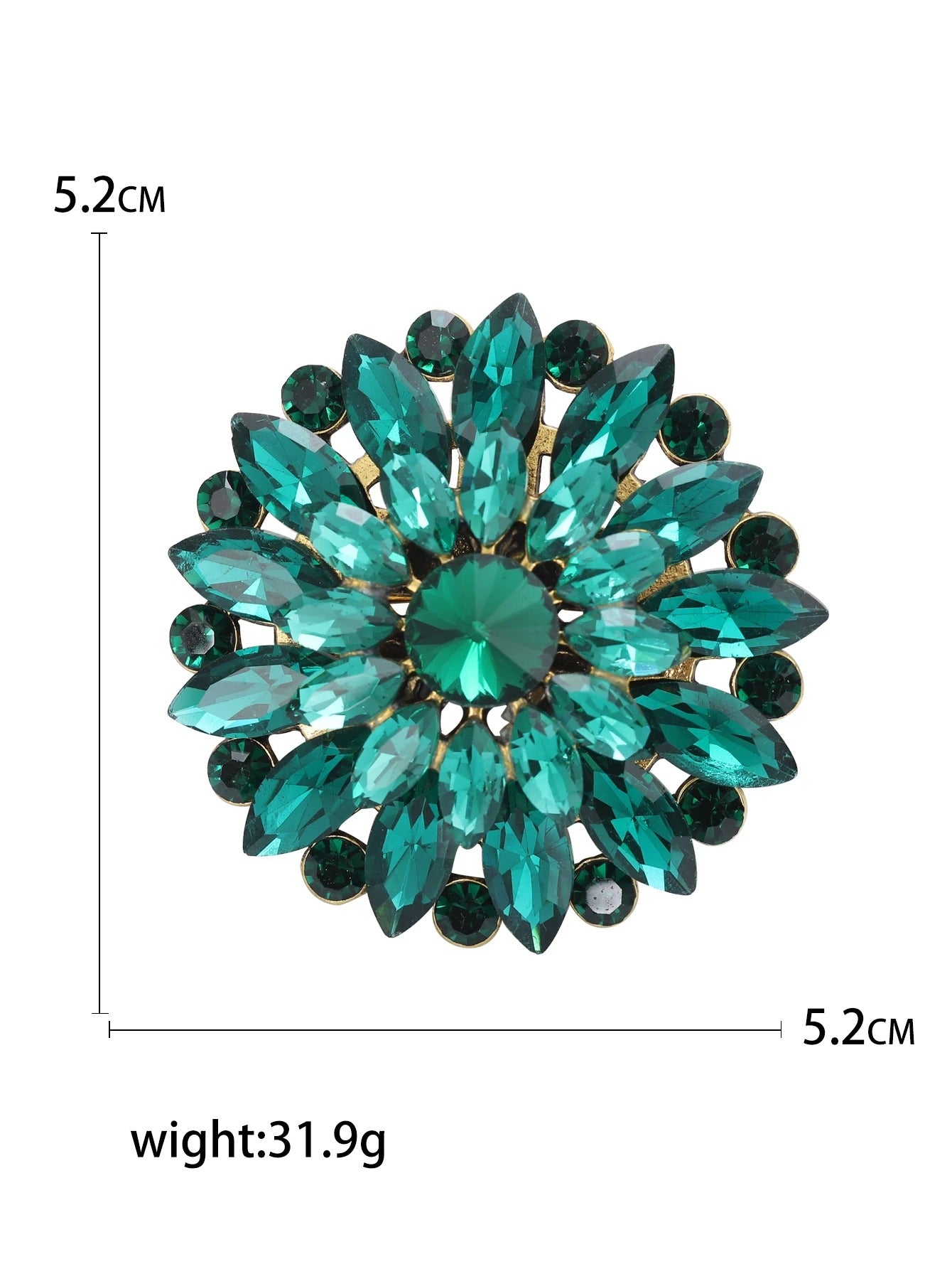 Glass Flower Brooches for Women