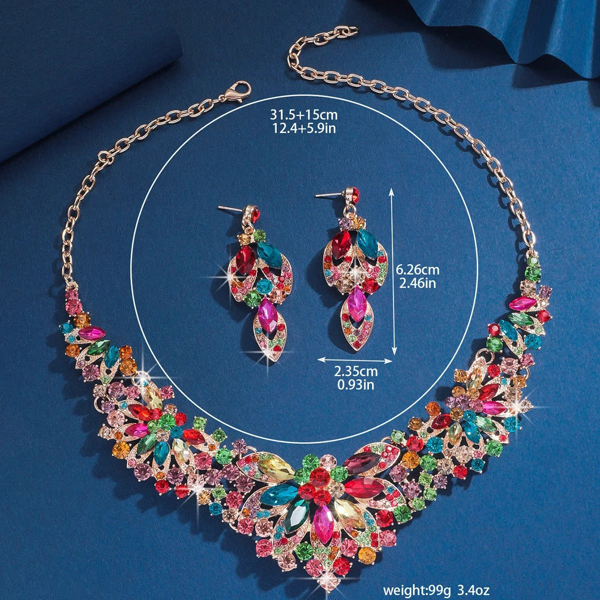 Flower Necklace Earrings