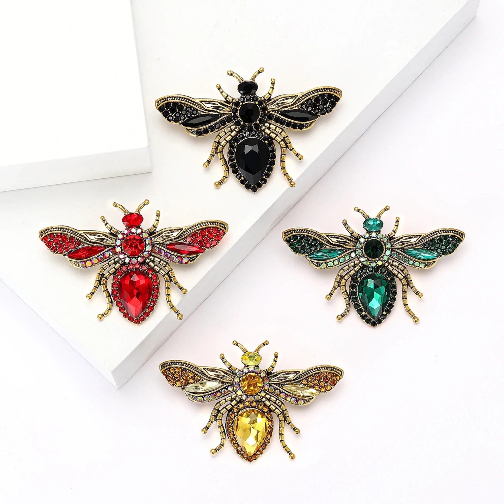 Rhinestone Bee Brooches for Women