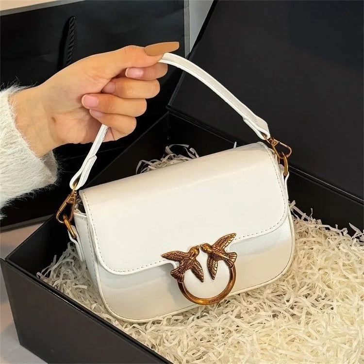 Handheld Tote Fashion Versatile Shoulder Crossbody Small Square Purse Elegant.