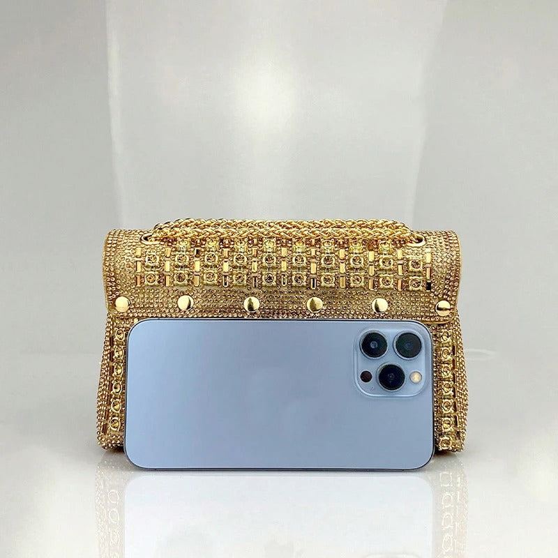 Gold Diamond Shoulder Bag Luxury Designer Wallets for Women
