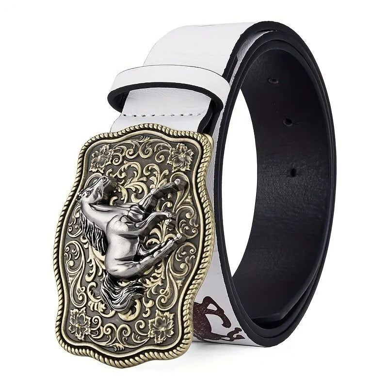 Galloping Horse Buck Head Belt