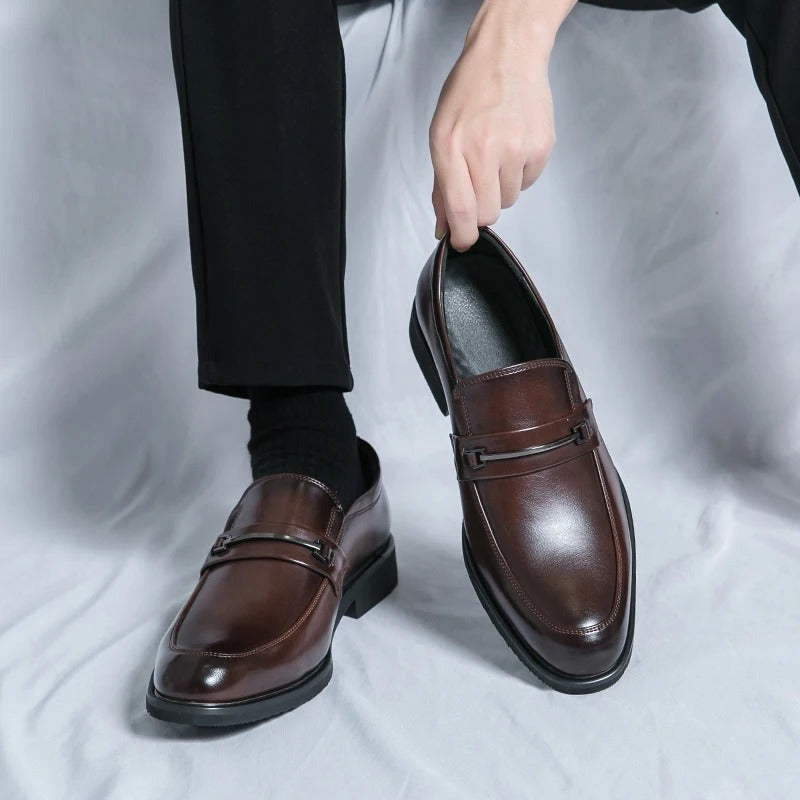 Classic Style Slip On Loafers Round Toe
