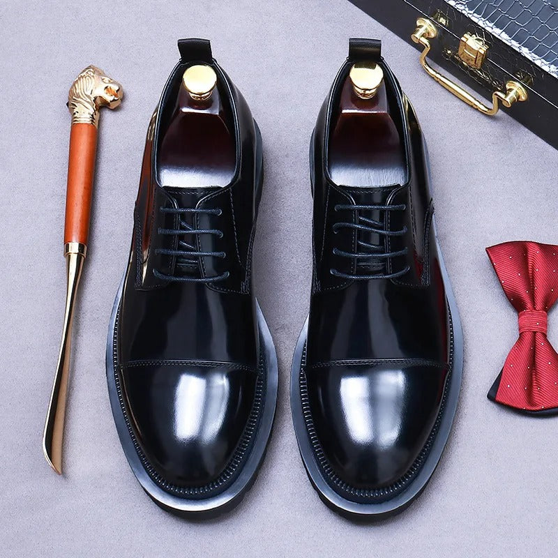 Thick Sole Increased Cowhide Business Casual Shoes