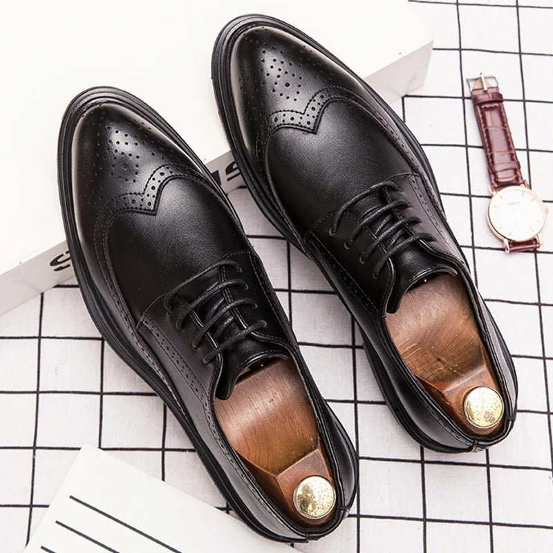 Office Leather Shoes For Men Social Wedding Brogues