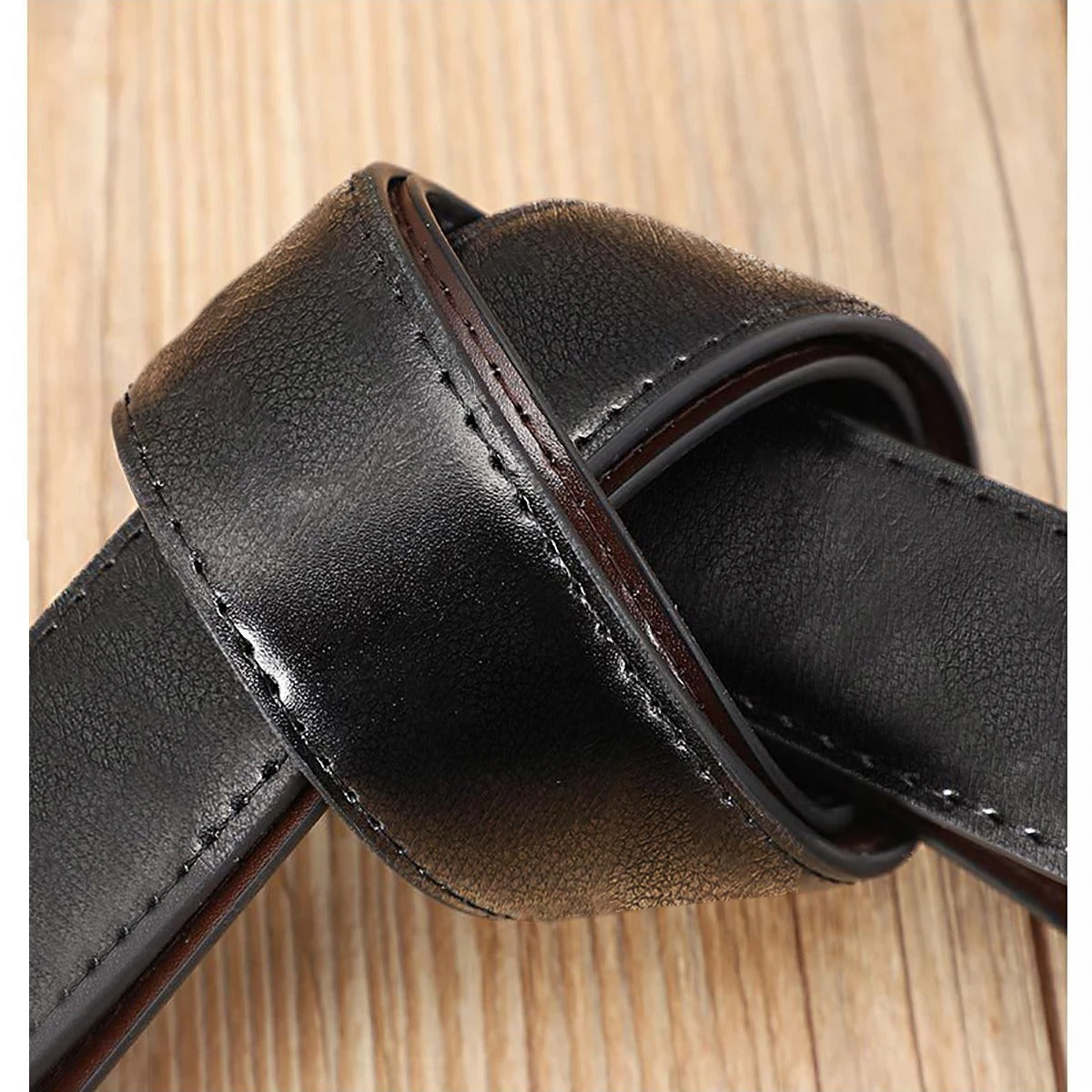 Head layer cowhide belt, men's automatic buckle belt,