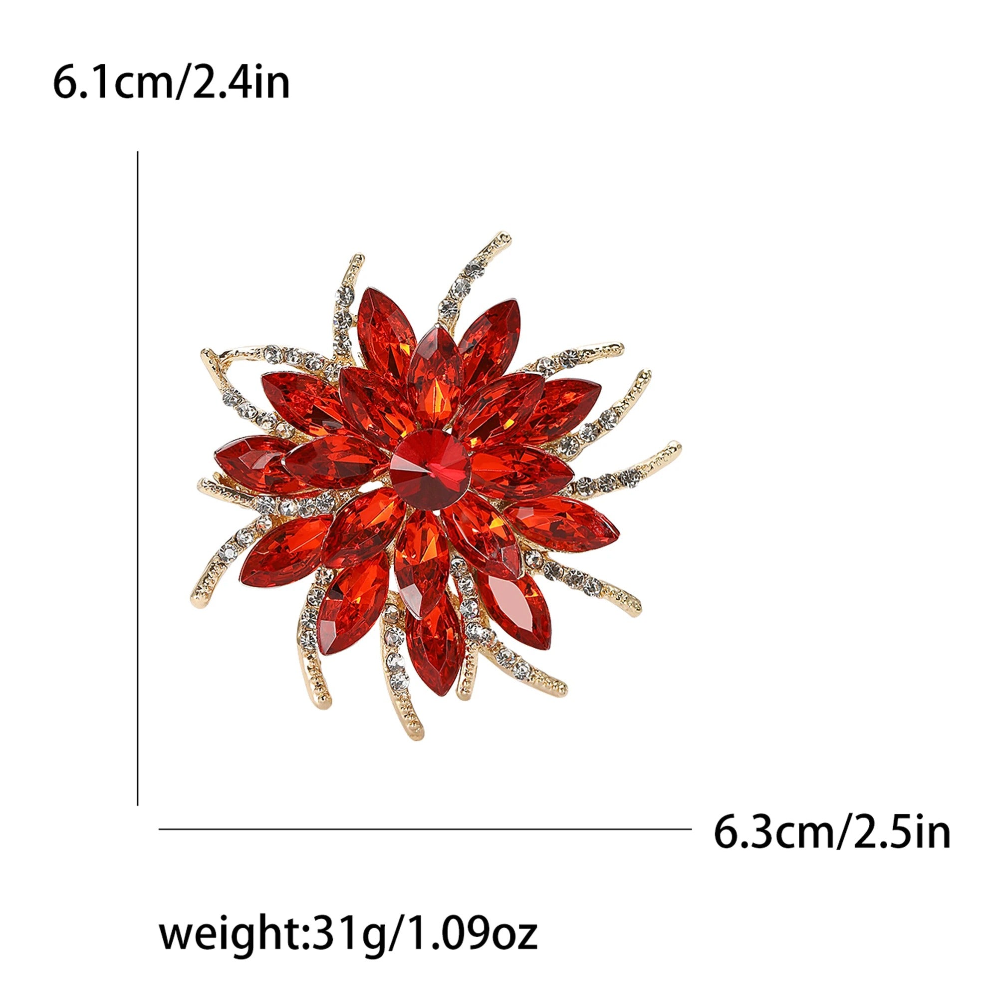 Rhinestone Flower Brooches for Women