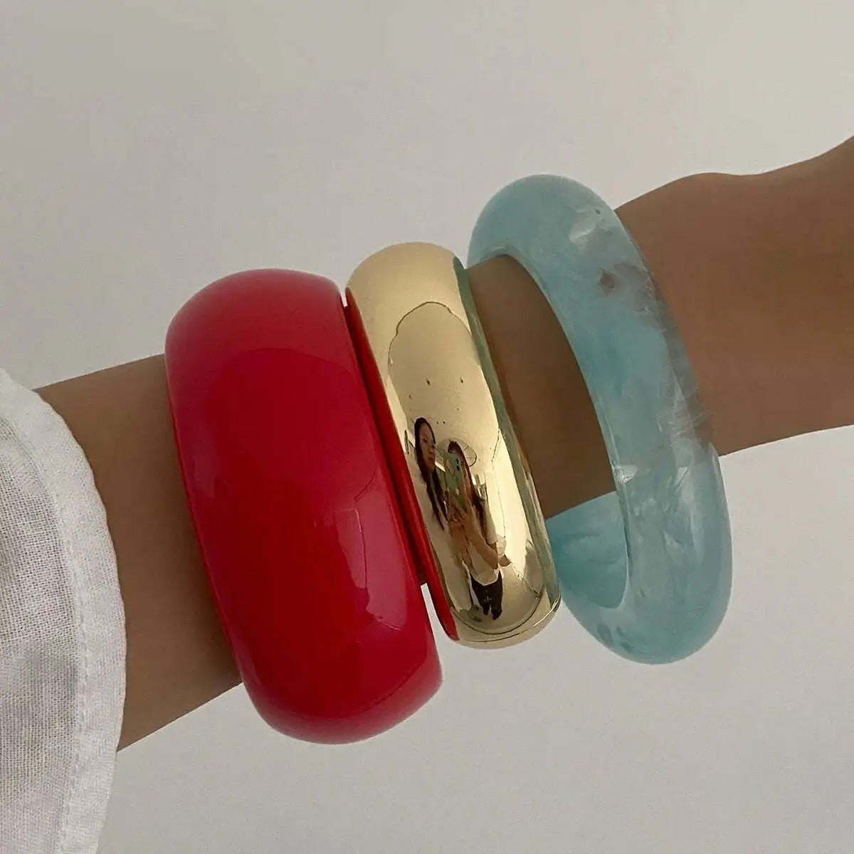 Geometric Metal Wide Bracelet