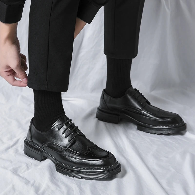 New leather shoes for young men British Brock