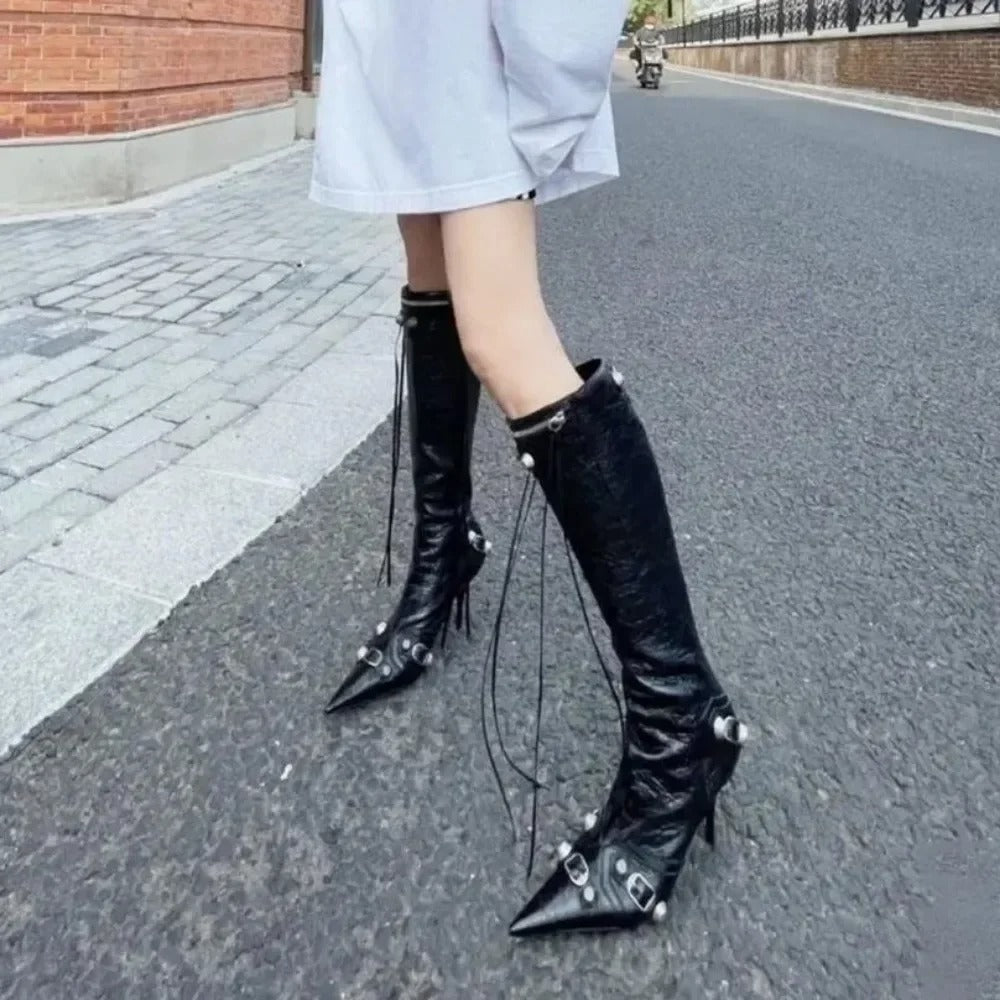 Zipper High Heel Fashion Women's High Heel Boots.