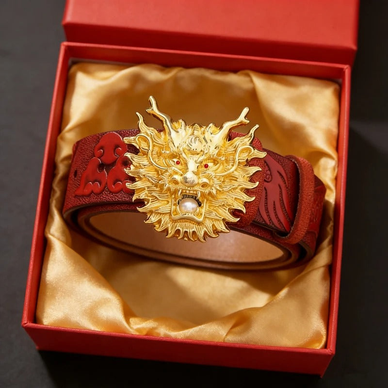 Men Chinese vintage Leather Belt