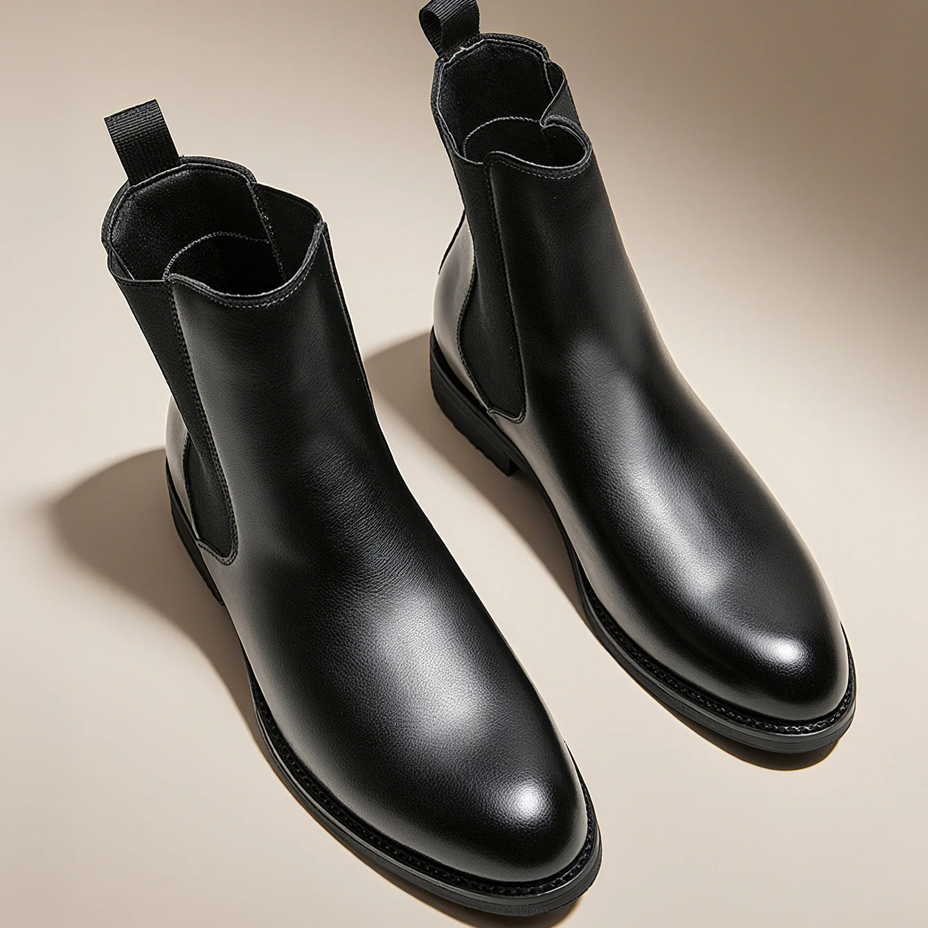 Men's Leather Formal ShClassic Designer Men Chelsea Boots Slip On Pointed Toe Luxury Middle Ankle Short Leather Boots oes Classic Office Social Shoes