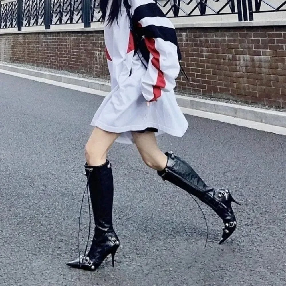 Zipper High Heel Fashion Women's High Heel Boots.
