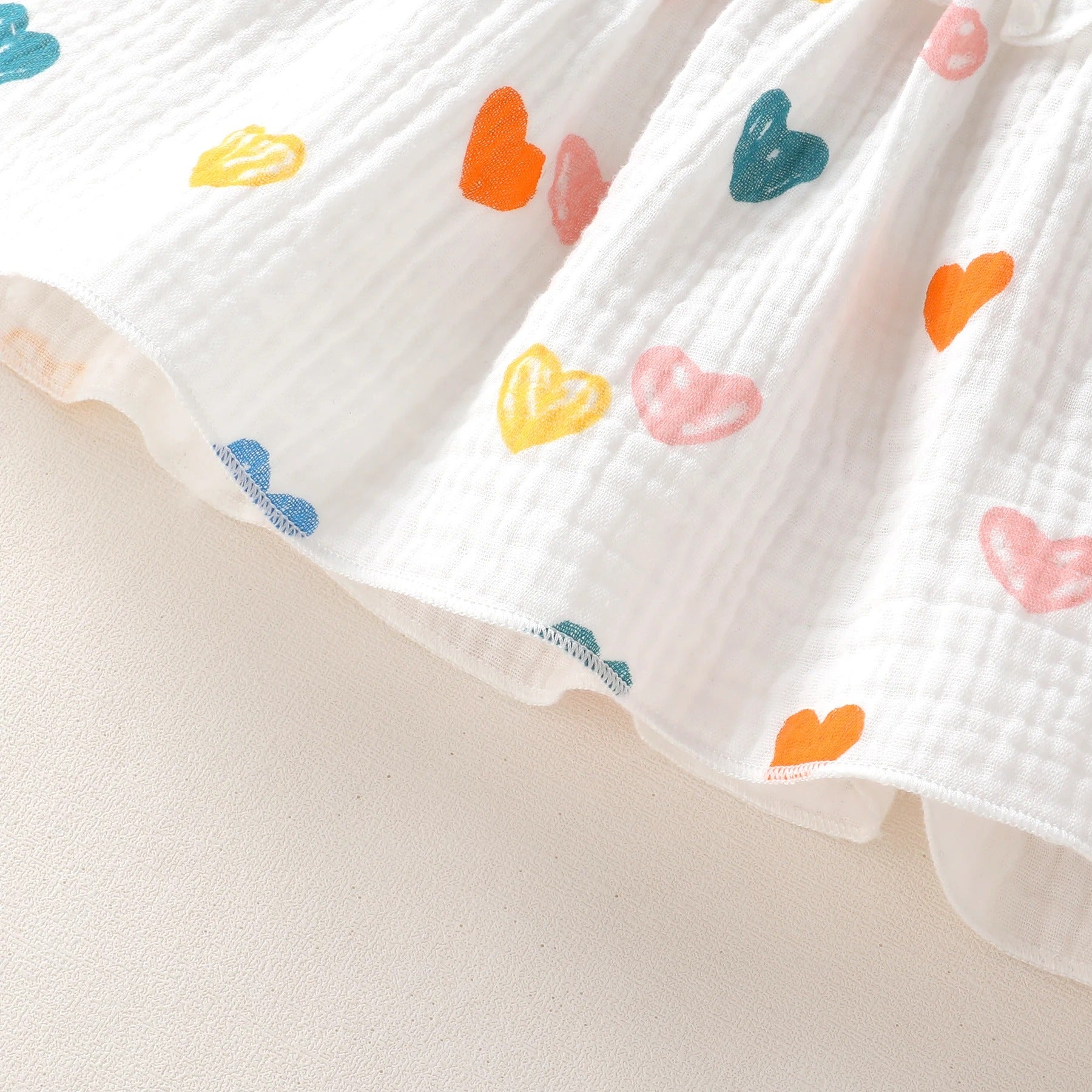 Baby Girls Casual Cotton Allover Print Bow Camisole Top with Elastic Waist Diaper Shorts 2PCS