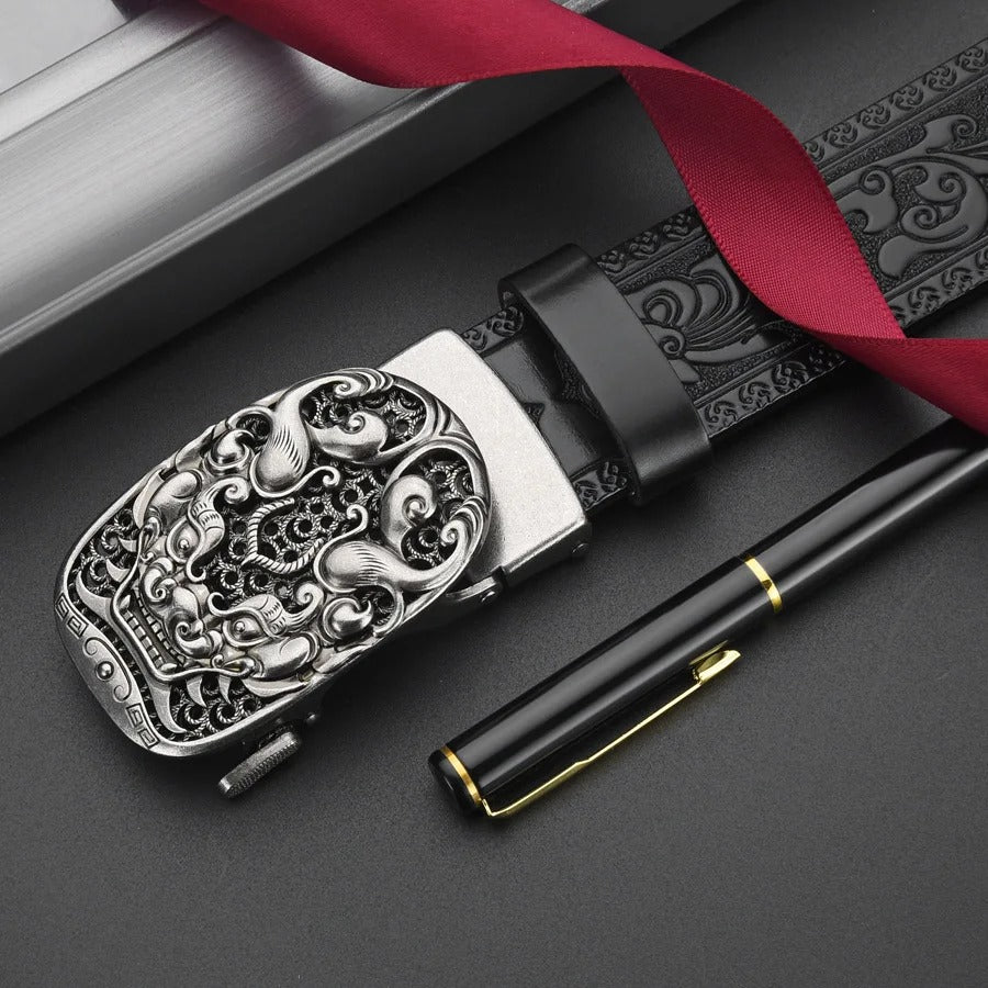 Genuine leather retro men's belt