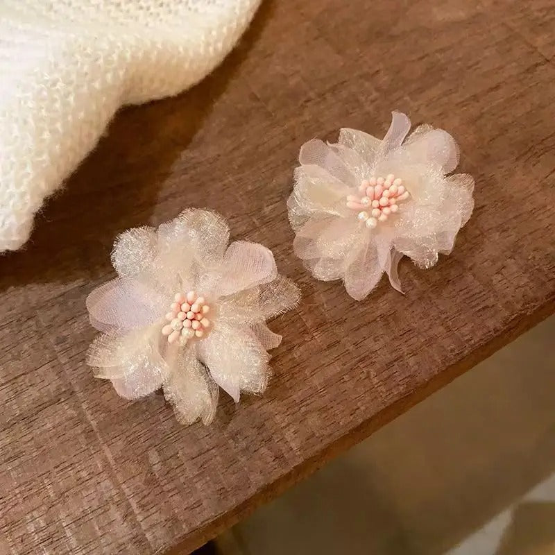 fairy flower earrings with mesh