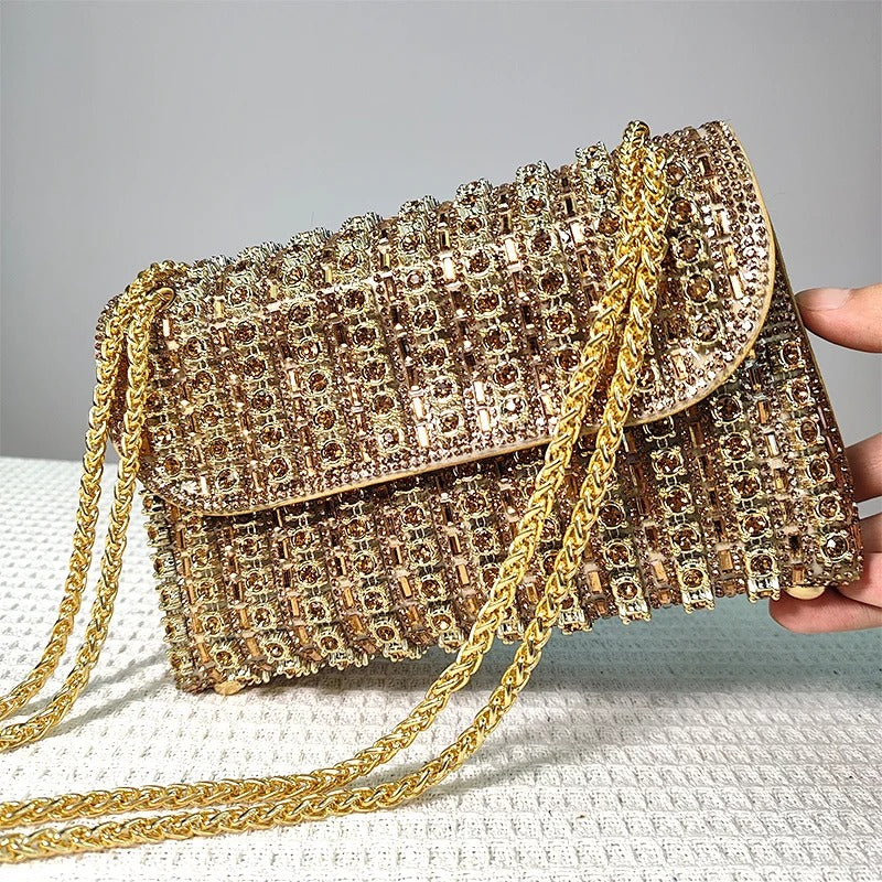 Gold Diamond Shoulder Bag Luxury Designer Wallets for Women