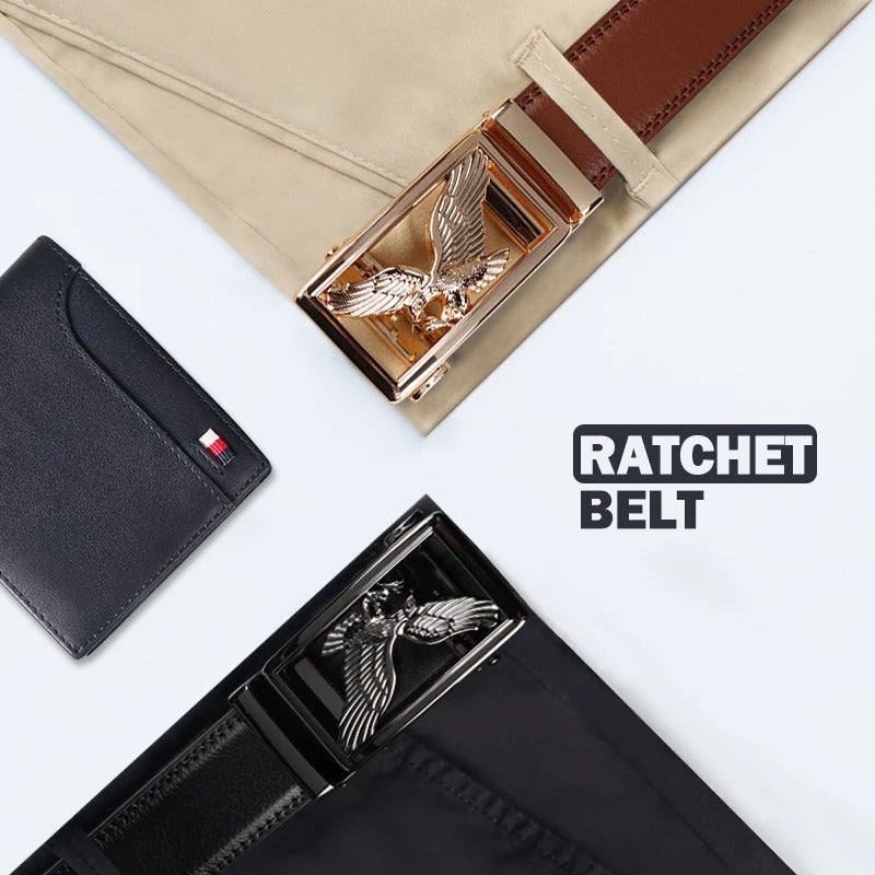 Belt With Alloy Automatic Buckle