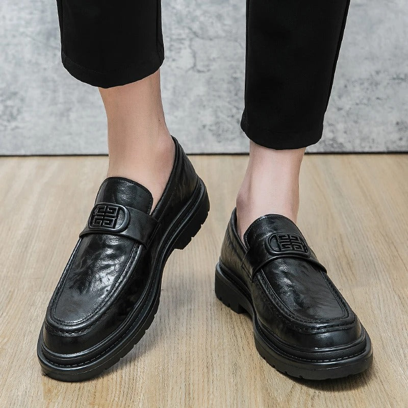 Cross-legged leather shoes men's leather formal business