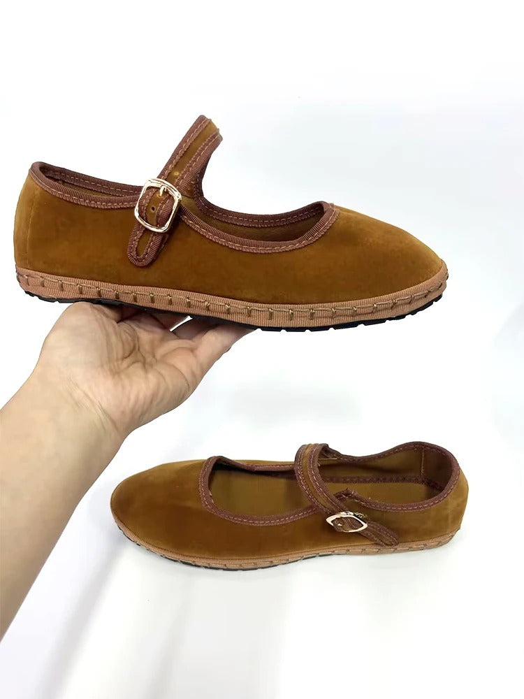 Hand Stitch Casual Streetwear Ballet Flats Pumps
