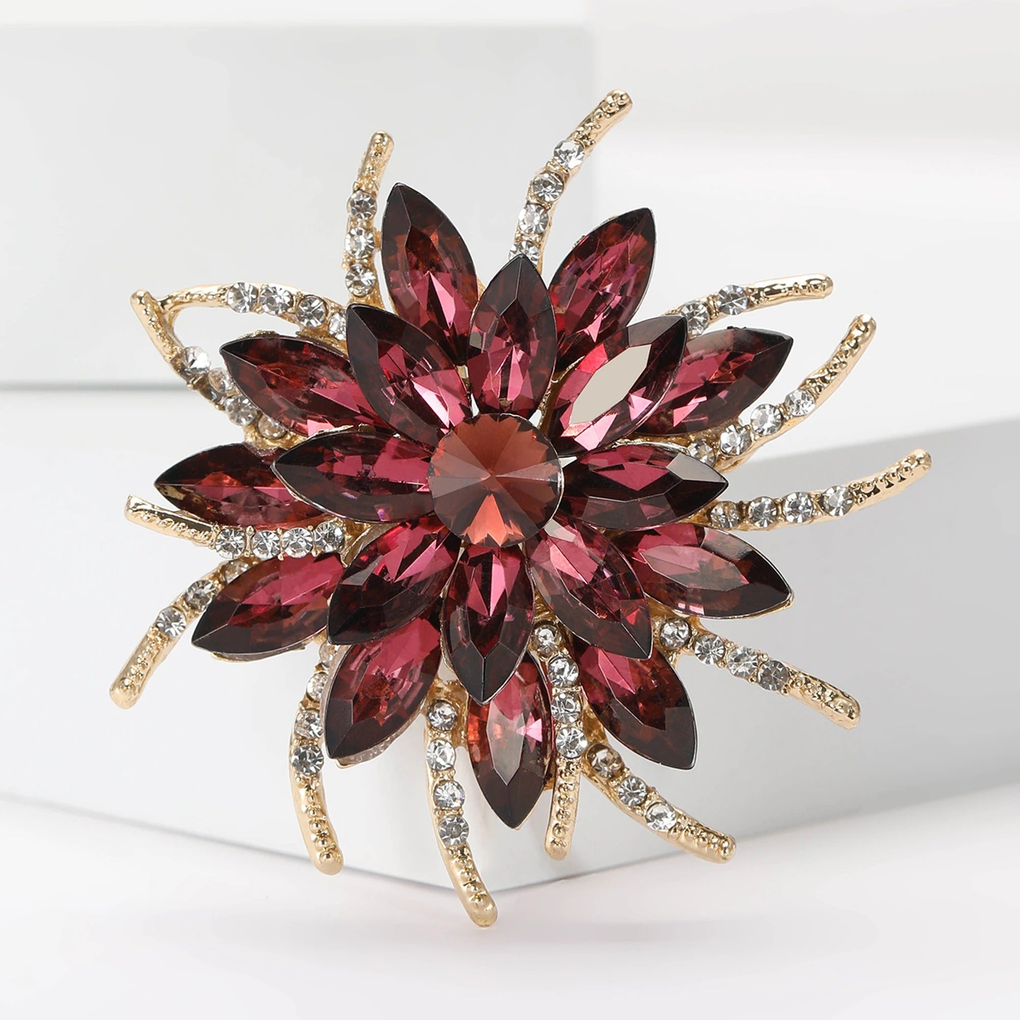 Rhinestone Flower Brooches for Women