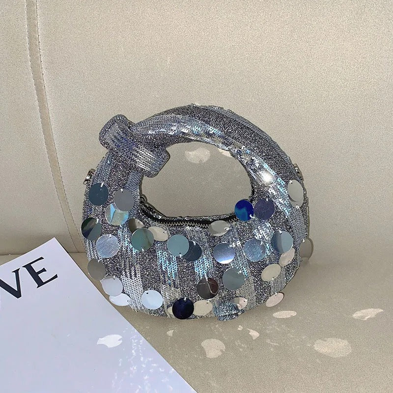 Mini Exquisite Clouds Shiny Luxury Sequins Moon Dumpling Bag
