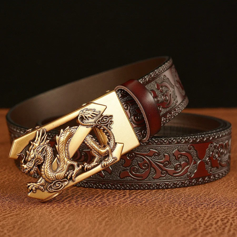 Automatic Buckle Cowboy Casual Style Luxury Brand Punk Belt Men