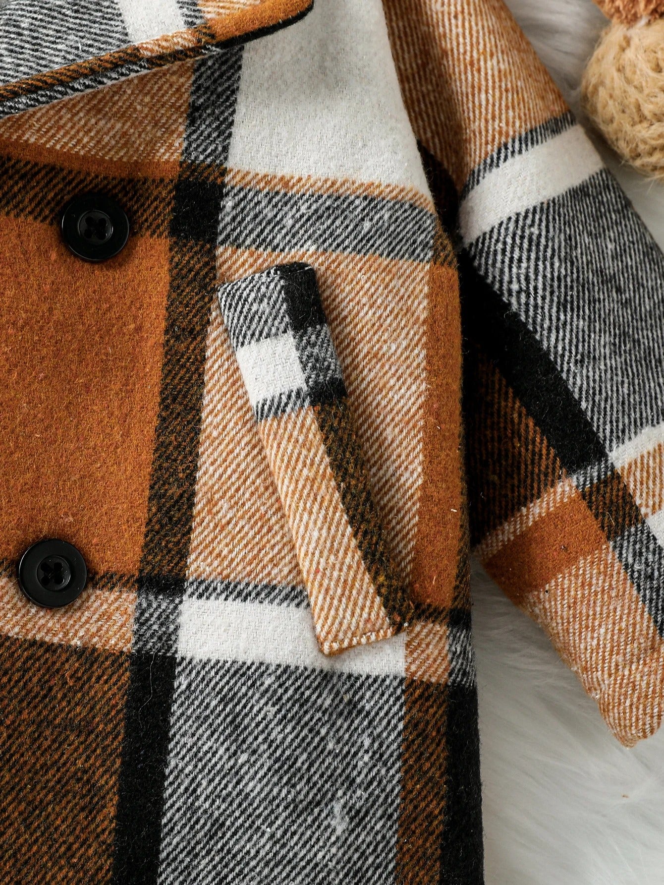 Boy Baby Lapel Coat Plaid Long-Sleeve