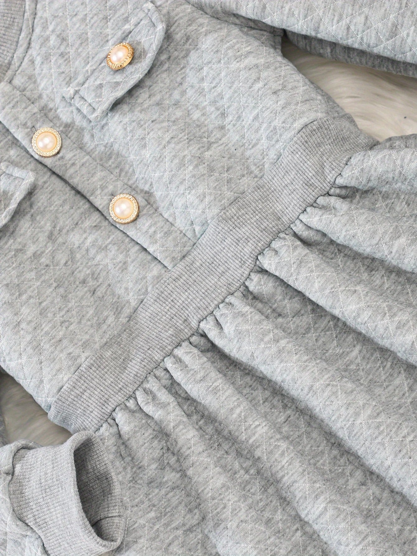 A Long-Sleeved Princess Dress with A Round Neck