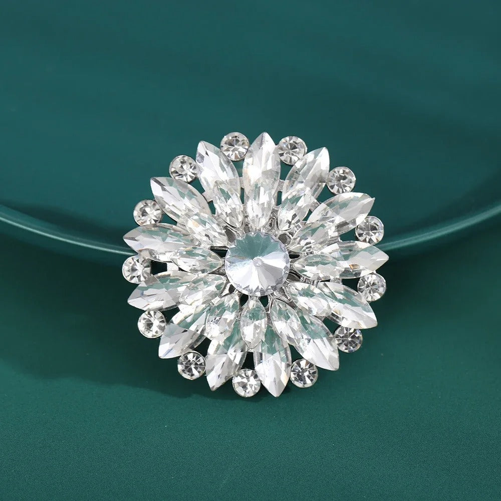 Glass Flower Brooches for Women